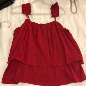 Red tank top blouse